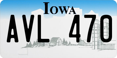IA license plate AVL470