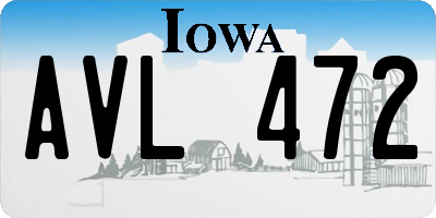 IA license plate AVL472