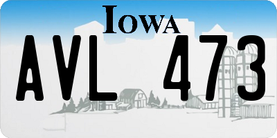 IA license plate AVL473