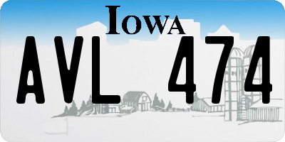 IA license plate AVL474