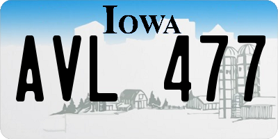 IA license plate AVL477