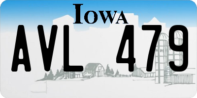 IA license plate AVL479