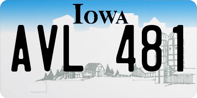 IA license plate AVL481