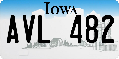 IA license plate AVL482