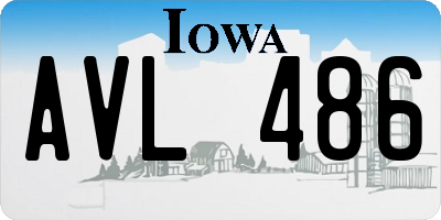 IA license plate AVL486