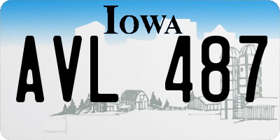 IA license plate AVL487