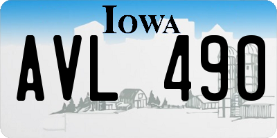 IA license plate AVL490