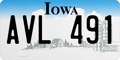 IA license plate AVL491