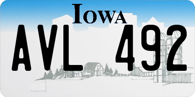IA license plate AVL492
