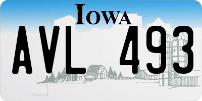 IA license plate AVL493