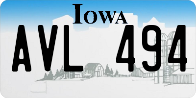 IA license plate AVL494