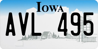 IA license plate AVL495