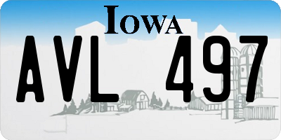 IA license plate AVL497