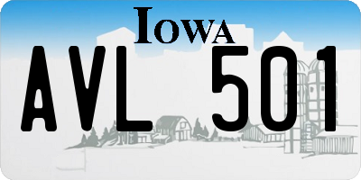 IA license plate AVL501
