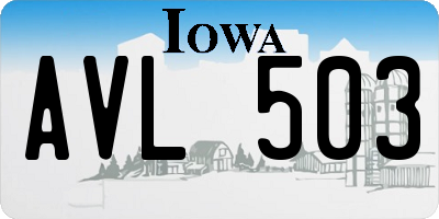IA license plate AVL503