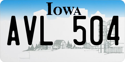IA license plate AVL504