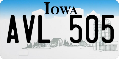 IA license plate AVL505