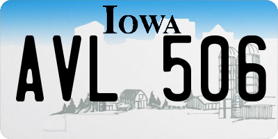 IA license plate AVL506