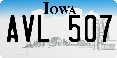 IA license plate AVL507