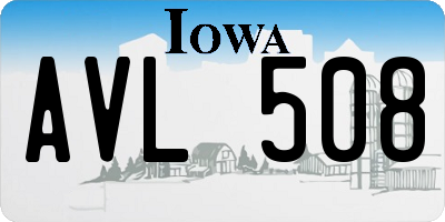 IA license plate AVL508