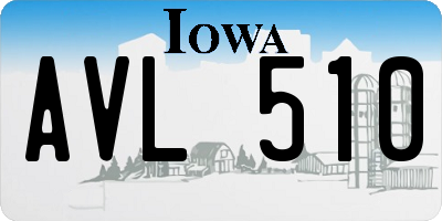 IA license plate AVL510