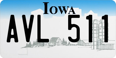 IA license plate AVL511