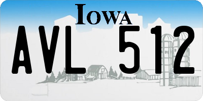 IA license plate AVL512