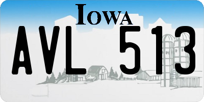 IA license plate AVL513