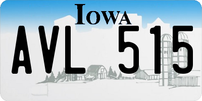 IA license plate AVL515