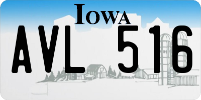 IA license plate AVL516