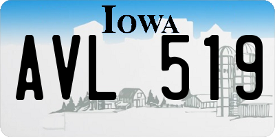 IA license plate AVL519