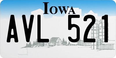 IA license plate AVL521