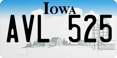 IA license plate AVL525