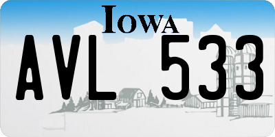 IA license plate AVL533