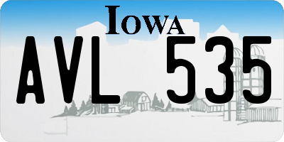 IA license plate AVL535