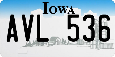IA license plate AVL536