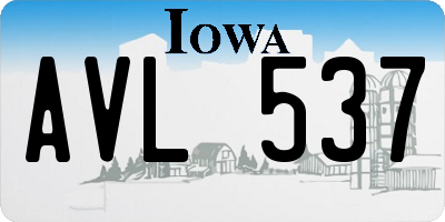 IA license plate AVL537