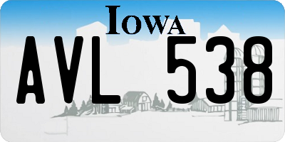 IA license plate AVL538