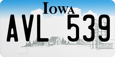 IA license plate AVL539