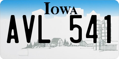 IA license plate AVL541