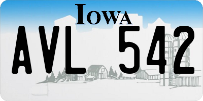 IA license plate AVL542