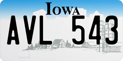 IA license plate AVL543