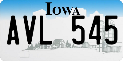 IA license plate AVL545