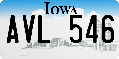 IA license plate AVL546