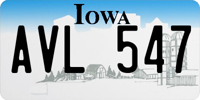 IA license plate AVL547