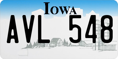 IA license plate AVL548