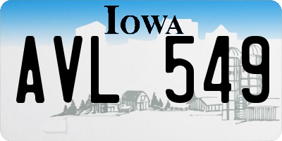 IA license plate AVL549