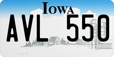 IA license plate AVL550