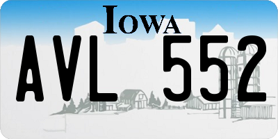 IA license plate AVL552