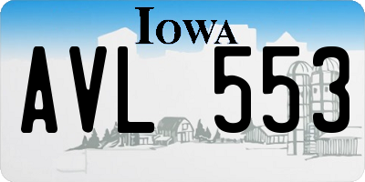 IA license plate AVL553